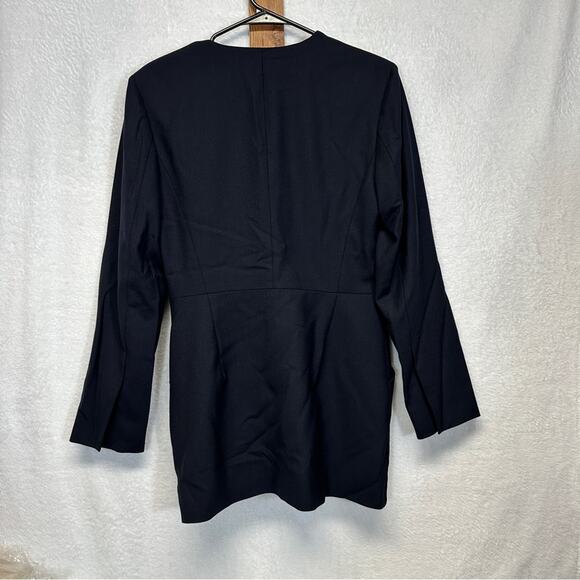 MM Lafleur Carmen Jacket Sharkskin Ink Wool Blend Blazer Size 6 - Picture 6 of 12